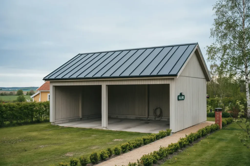 takbyte p carport med trapetspl t i kallinge blekinge