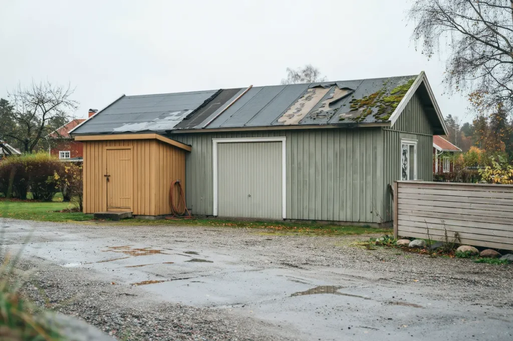 papptak p garage och f rr d n r r cker reparation och n r r det dags att l gga om